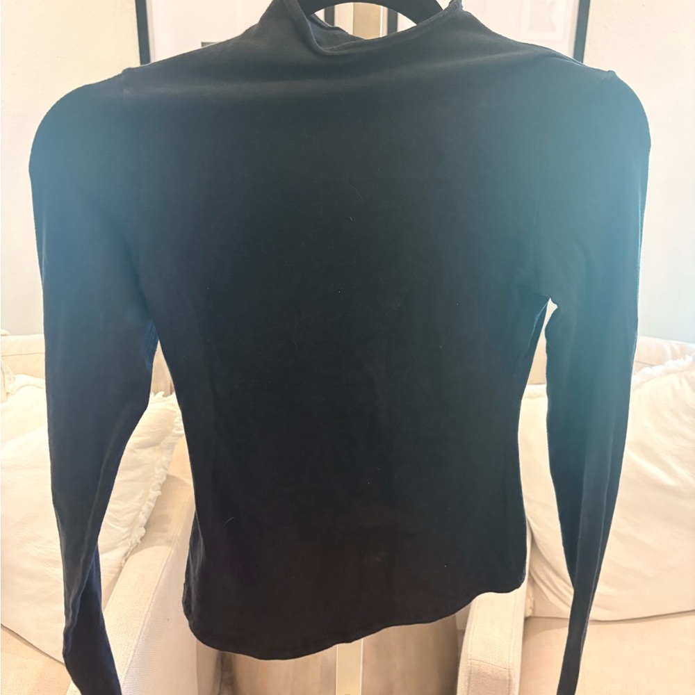 SKIMS Black Long-Sleeve Mock Neck Top - Slim Fit